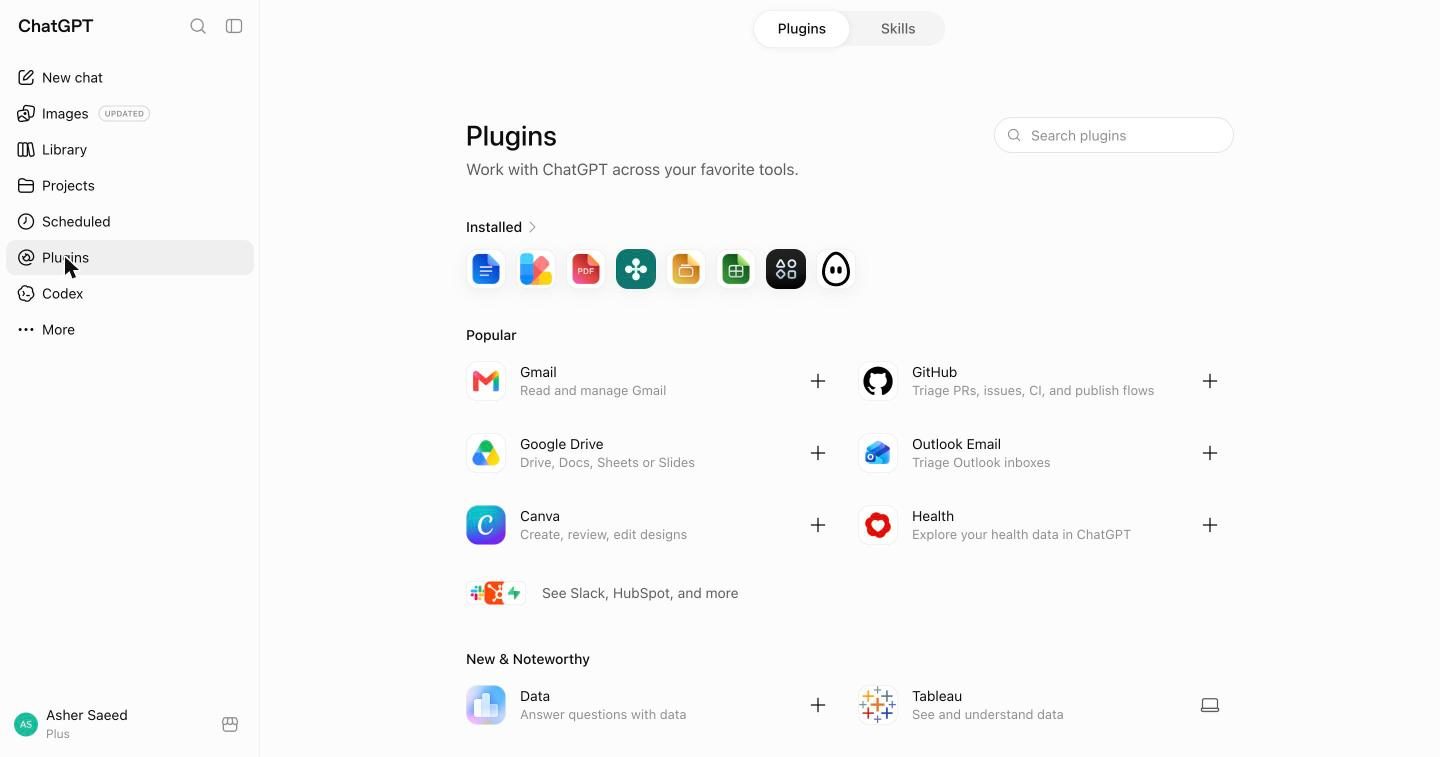 The ChatGPT Plugins directory